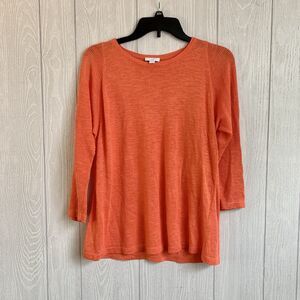 J Jill Orange 3/4 Sleeve Sweater Size Small